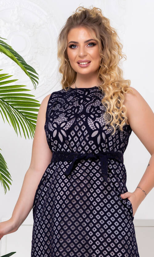 Літня Сукня Льон Органза 20091 Синя