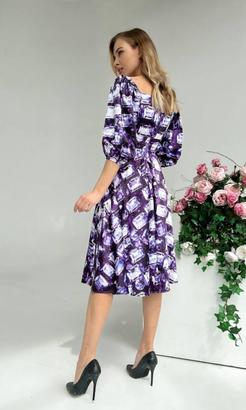 Елегантна сукня Атлас Шовк 22023 Фіолетова