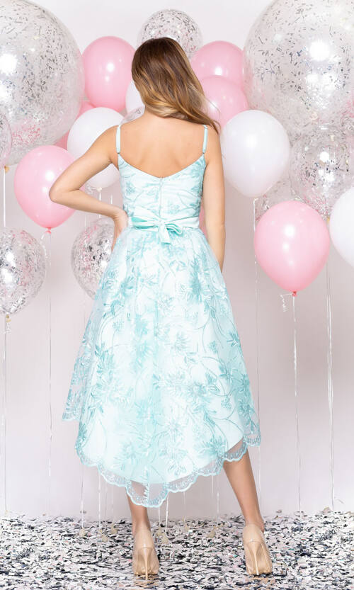 Коктейльна Сукня Декольте Асиметрія 20007 Бірюза