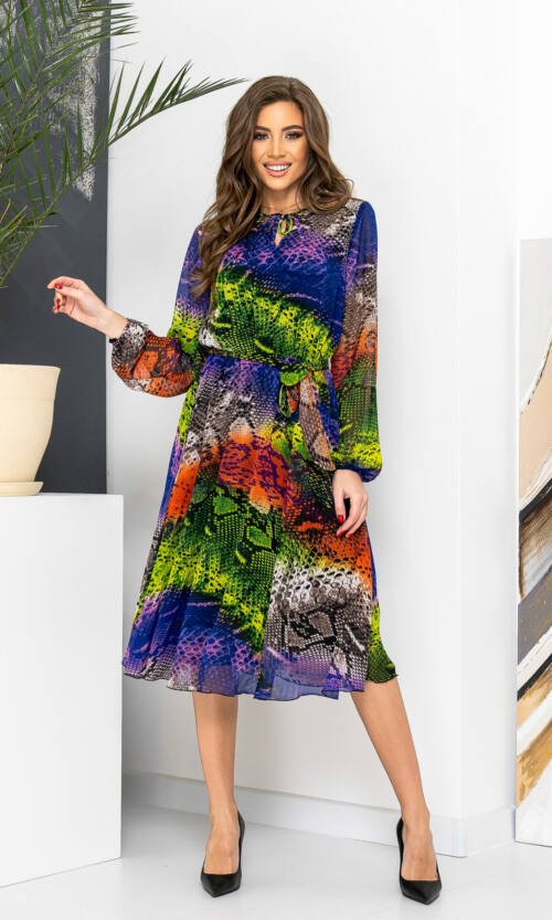 Повсякденна Сукня Шифон Принт 22015 Фіолетова