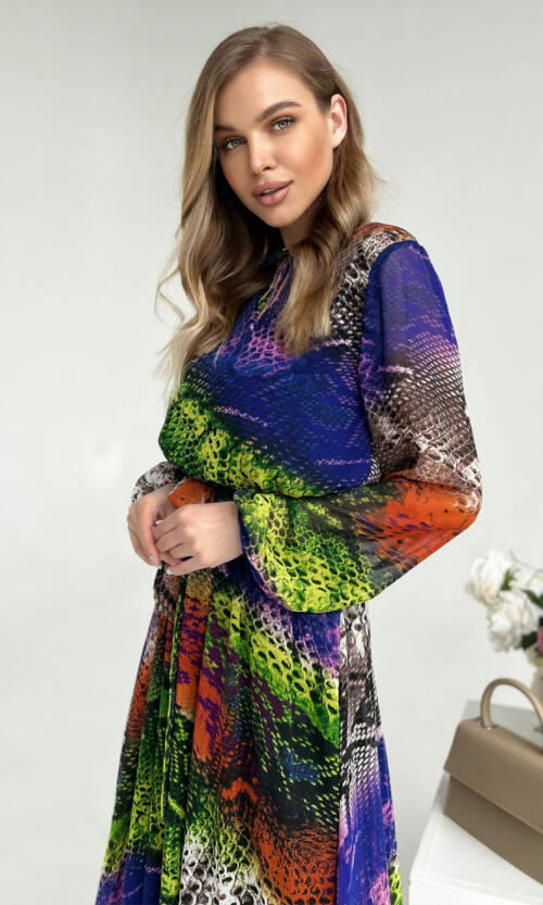 Повсякденна Сукня Шифон Принт 22015 Фіолетова