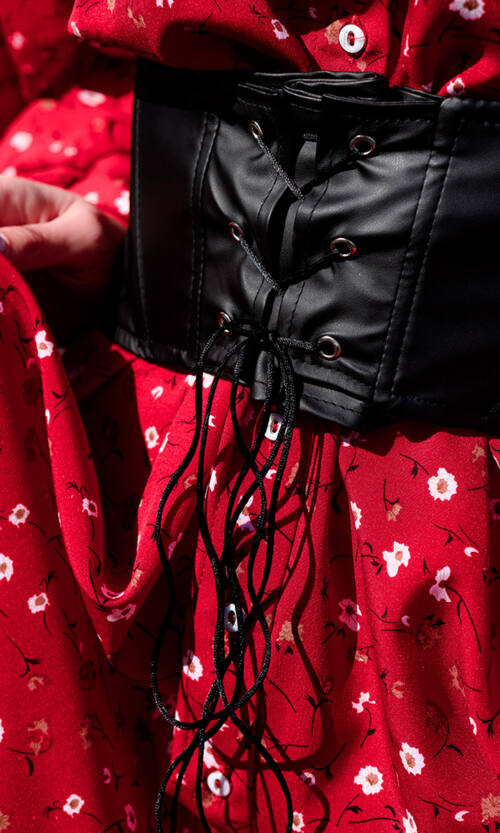 Стильна Сукня Софт Принт 23022 Червона