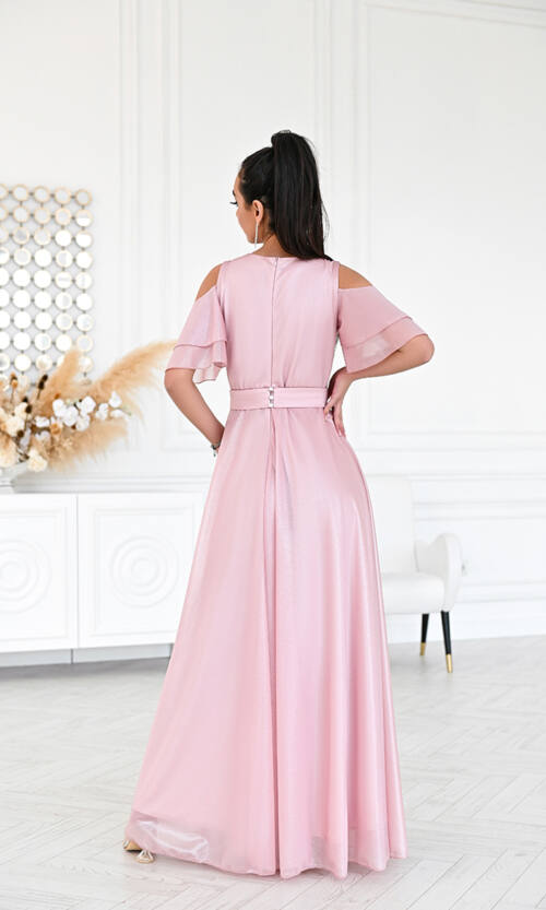 Вечірня сукня Перлинний Шифон 23012 Рожева