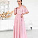 Вечірня сукня Перлинний Шифон 23012 Рожева