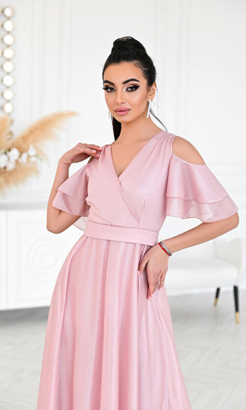 Вечірня сукня Перлинний Шифон 23012 Рожева