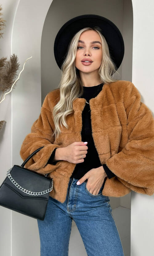 Елегантна Еко Шубка "Мороз" 20200 Пісочна