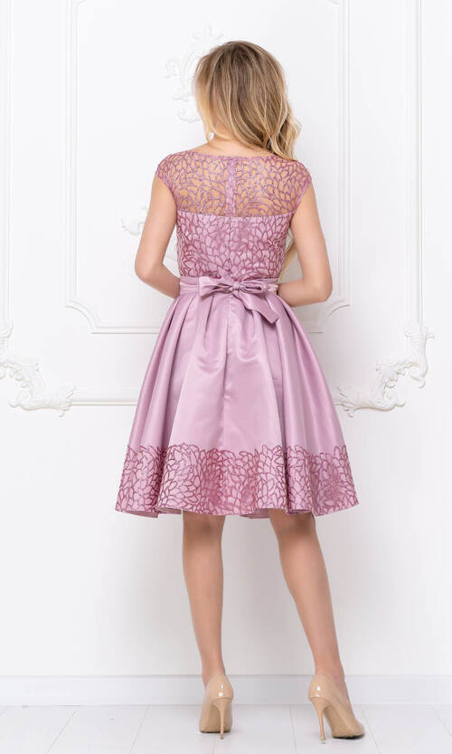 Коктейльна Сукня Атлас Гліттер 20060 Рожева