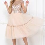 Коктейльна Сукня Атлас Гліттер 20065 Персикова