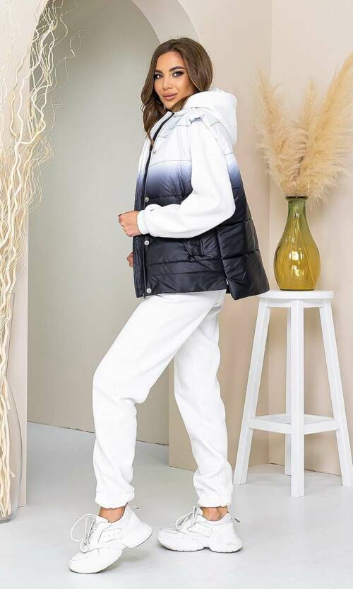 Спортивний Костюм Трійка Жилетка 21126 Білий