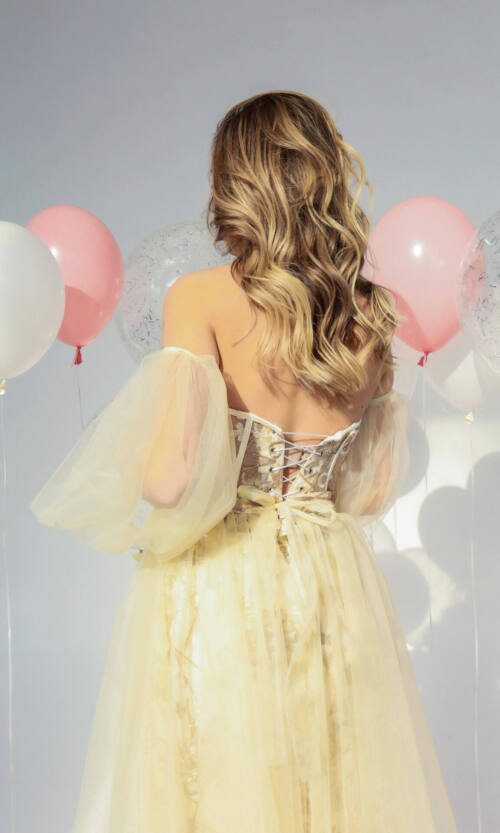 Вечірня Сукня Корсет Трансформер 22010 Молочна