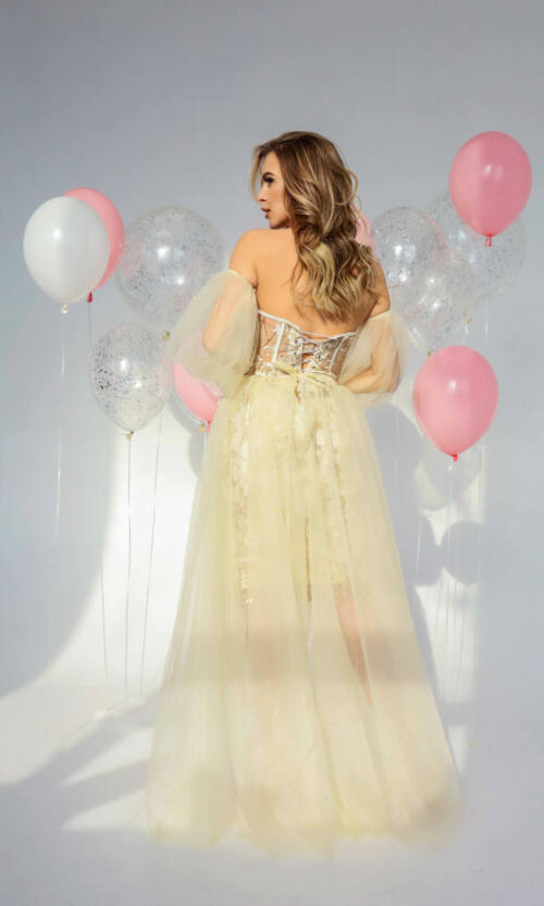 Вечірня Сукня Корсет Трансформер 22010 Молочна