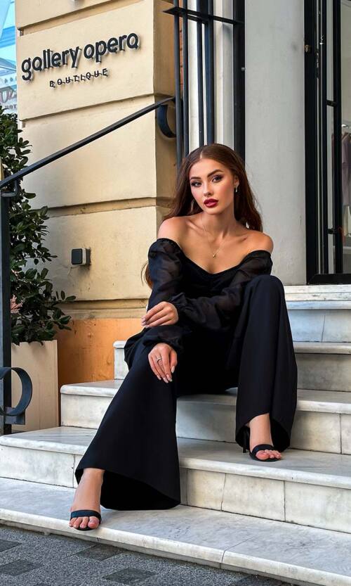 Штани Елегантні "Нічна Пишність" 23479 Чорні