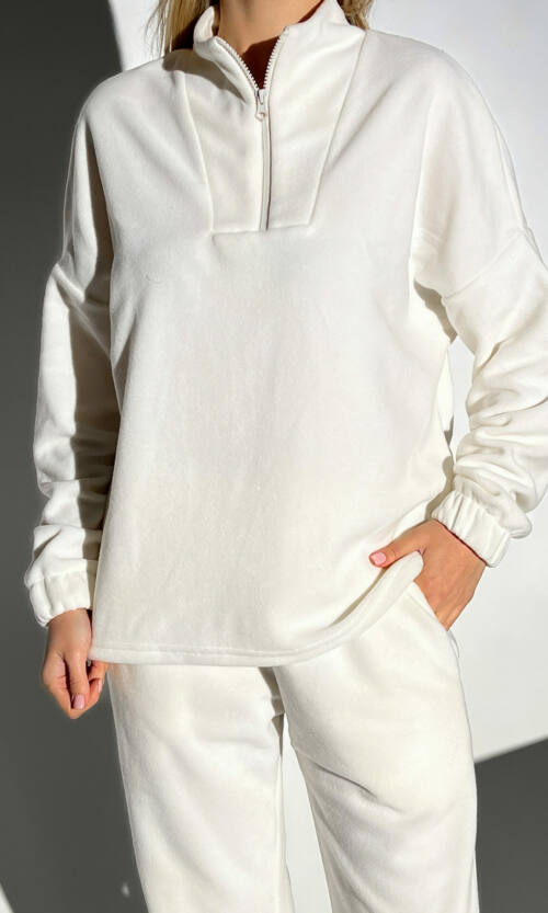 Спортивный Костюм Мягкий Флис D3114 Молочный