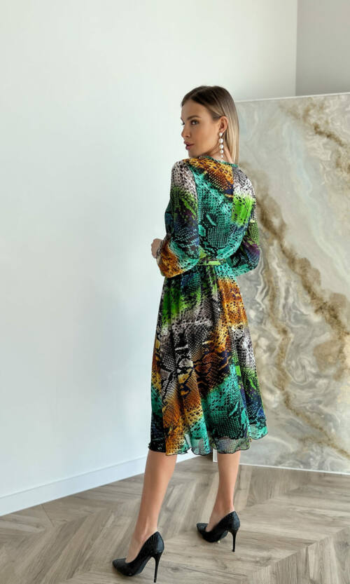 Повсякденна Сукня Шифон Принт 22015 Жовта