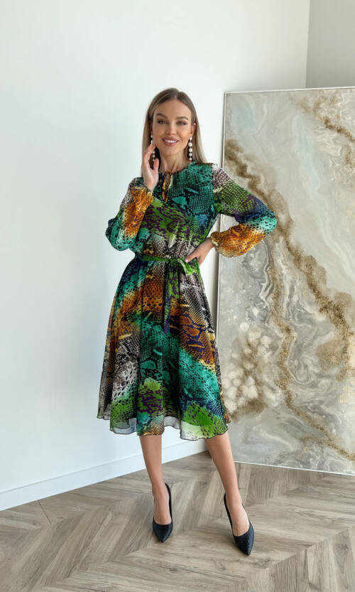 Повсякденна Сукня Шифон Принт 22015 Жовта