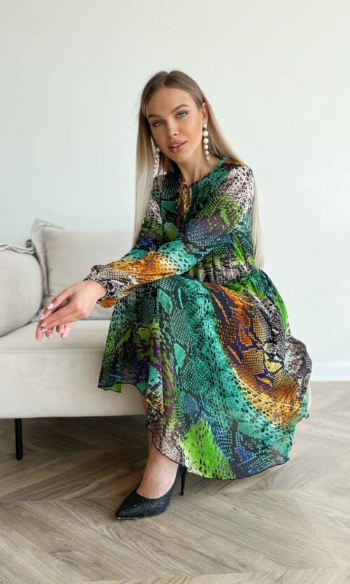 Повсякденна Сукня Шифон Принт 22015 Жовта