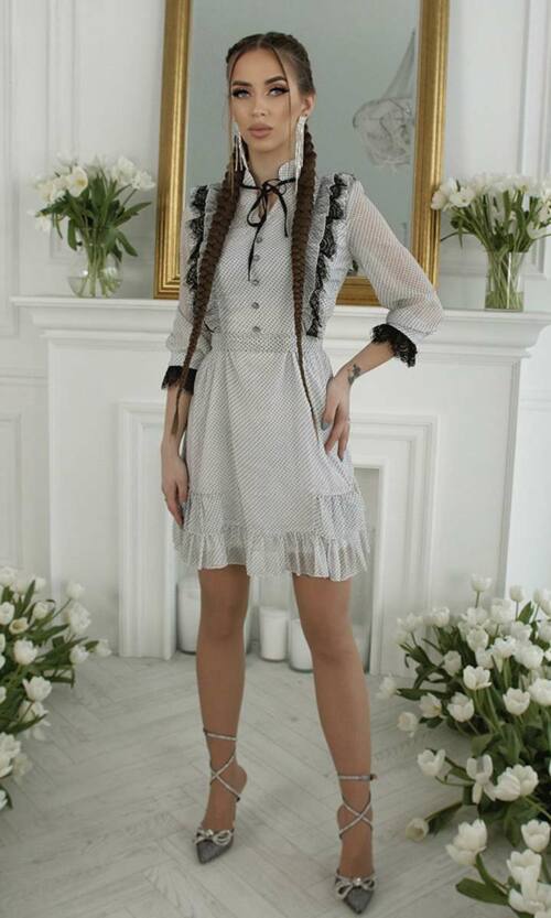 Шифонова Сукня Baby Doll 21034 Біла