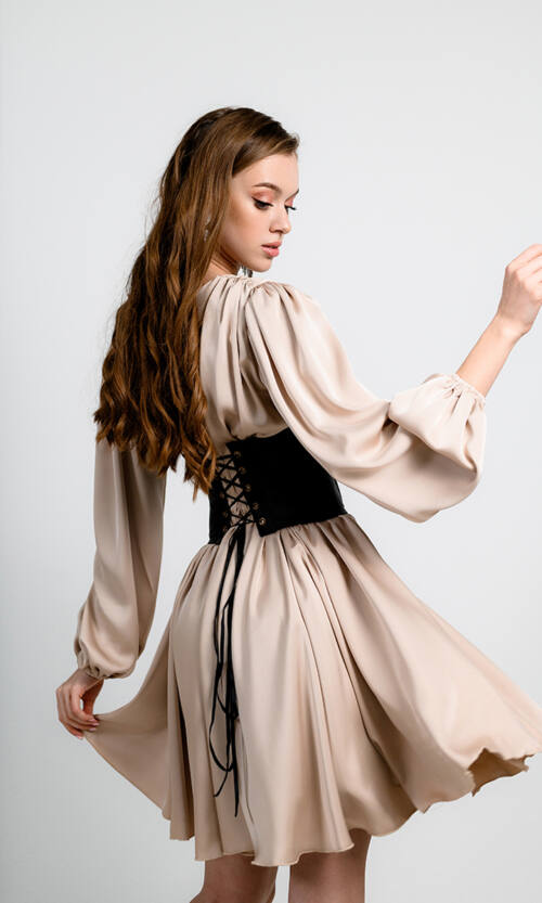 Корсет Екошкіра "Силует Рішучості" 23020 Чорний