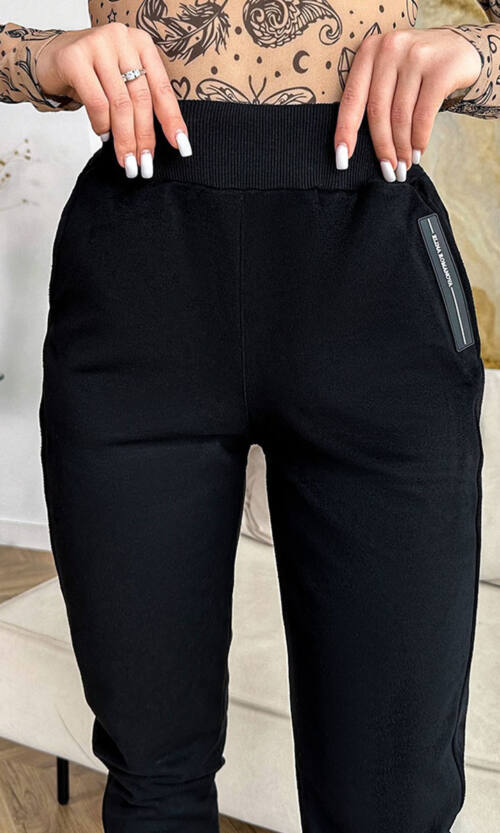 Штани Високий Пояс Замша 23445 Чорні