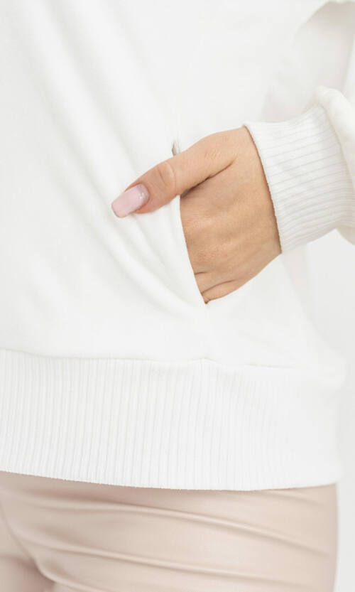 Світшот "Діамантове Серце" Велюр 22091 Молочний