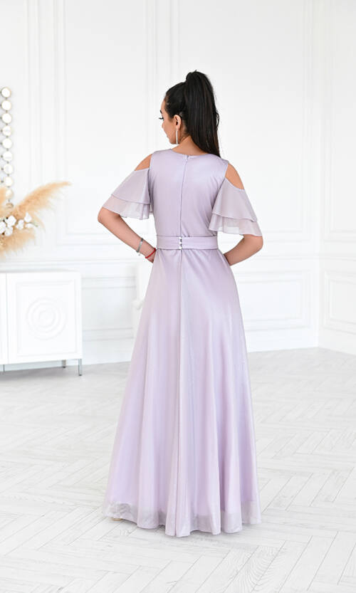 Вечірня сукня Перлинний Шифон 23012 Лавандова
