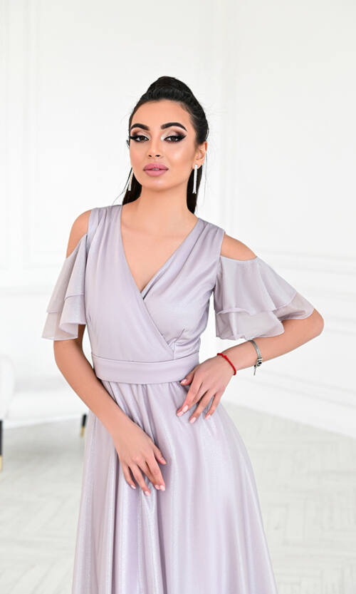 Вечірня сукня Перлинний Шифон 23012 Лавандова