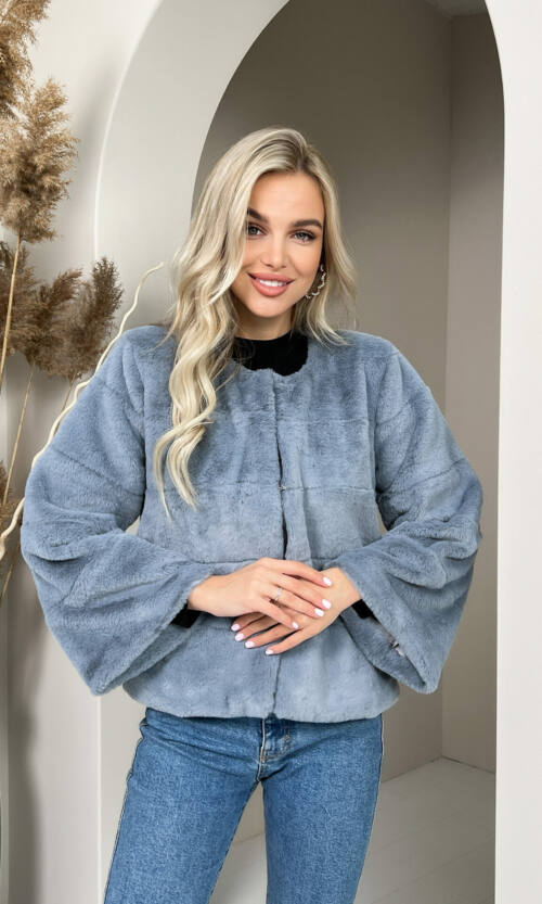 Элегантная Эко Шубка "Мороз" 20200 Серая