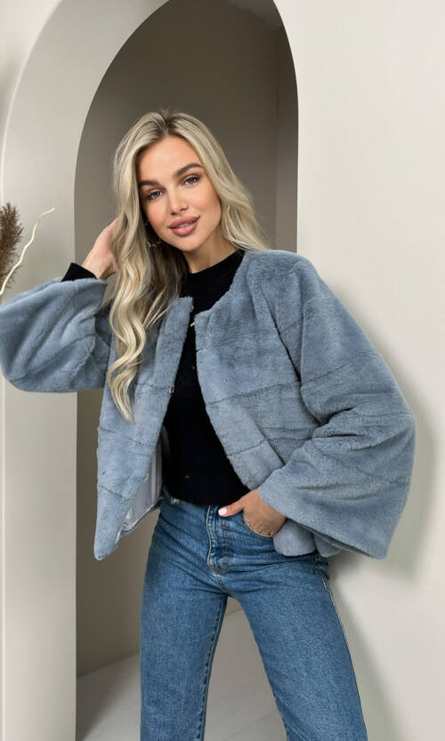 Элегантная Эко Шубка "Мороз" 20200 Серая