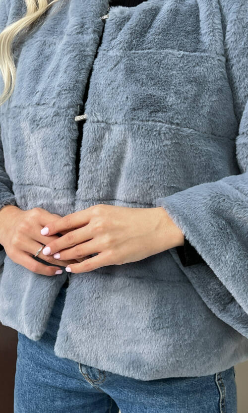 Элегантная Эко Шубка "Мороз" 20200 Серая