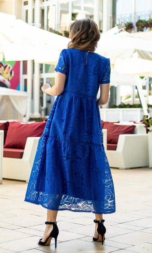 Літня Сукня Льон Папороті 21064 Електрик