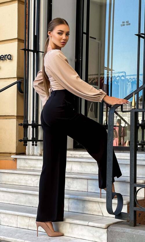 Штани "Сафарі" Легкий Кльош 23528 Чорні