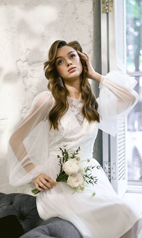 Коктейльна Сукня На Розпис 23046 Молочна