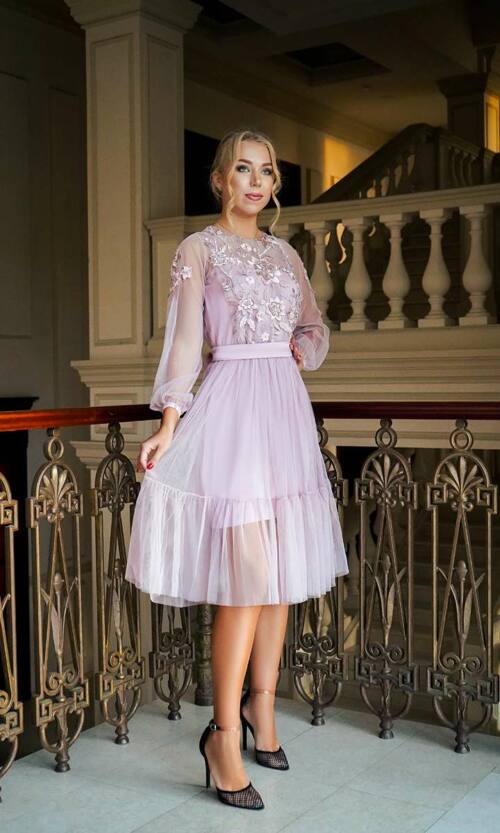 Коктейльна Сукня Ліф Вишивка 22050 Фрезова