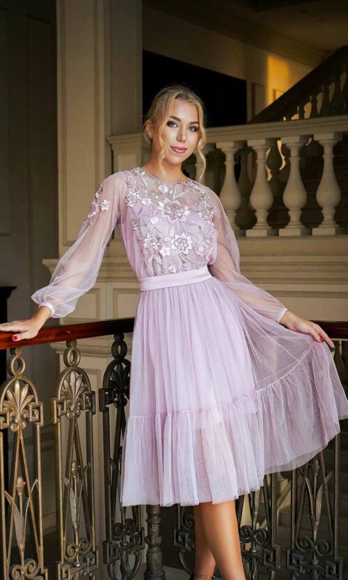 Коктейльна Сукня Ліф Вишивка 22050 Фрезова