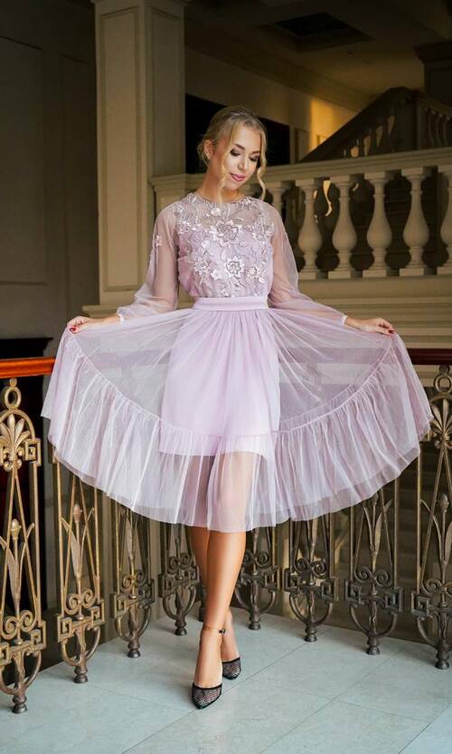 Коктейльна Сукня Ліф Вишивка 22050 Фрезова