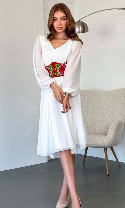 Корсет Вишивка "Оксамитовий Вечір" 23054 Червоний