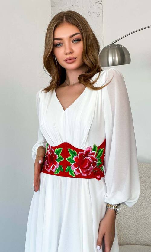 Корсет Вишивка "Оксамитовий Вечір" 23054 Червоний