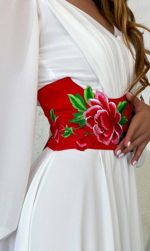 Корсет Вишивка "Оксамитовий Вечір" 23054 Червоний