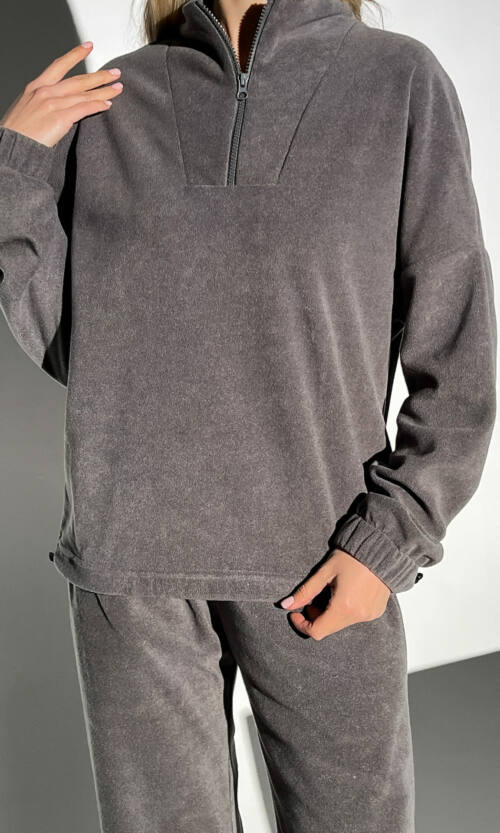 Спортивний Костюм М'який Фліс D3114 Сірий