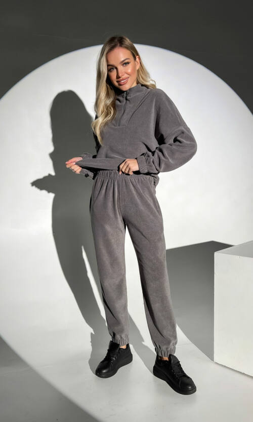 Спортивний Костюм М'який Фліс D3114 Сірий