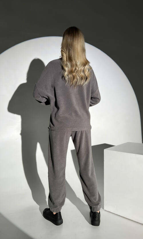 Спортивний Костюм М'який Фліс D3114 Сірий