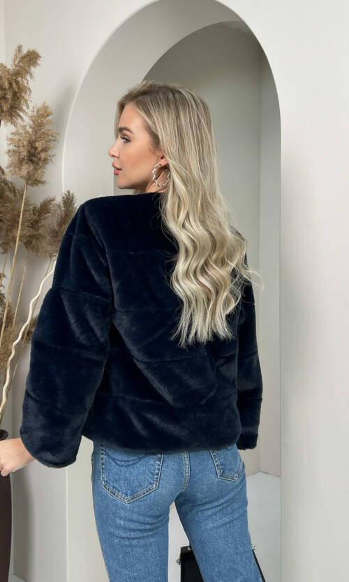 Элегантная Эко Шубка "Мороз" 20200 Синяя