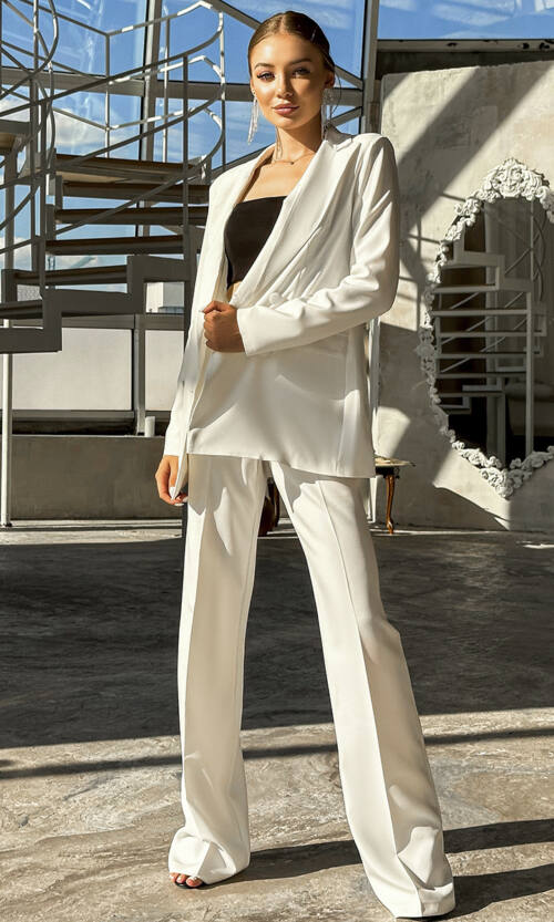 Брючний Костюм "Urban Elegance" 22057 Молочний