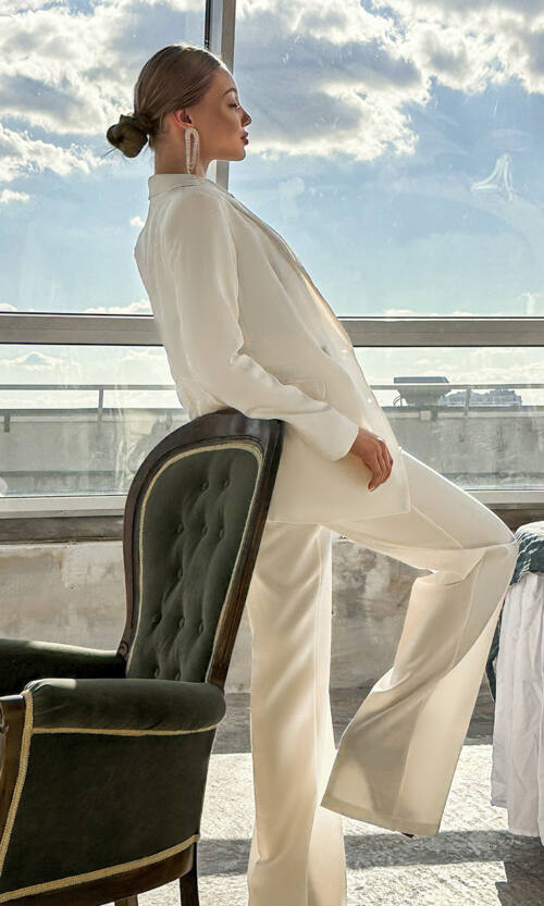 Брючний Костюм "Urban Elegance" 22057 Молочний