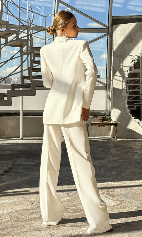 Брючний Костюм "Urban Elegance" 22057 Молочний