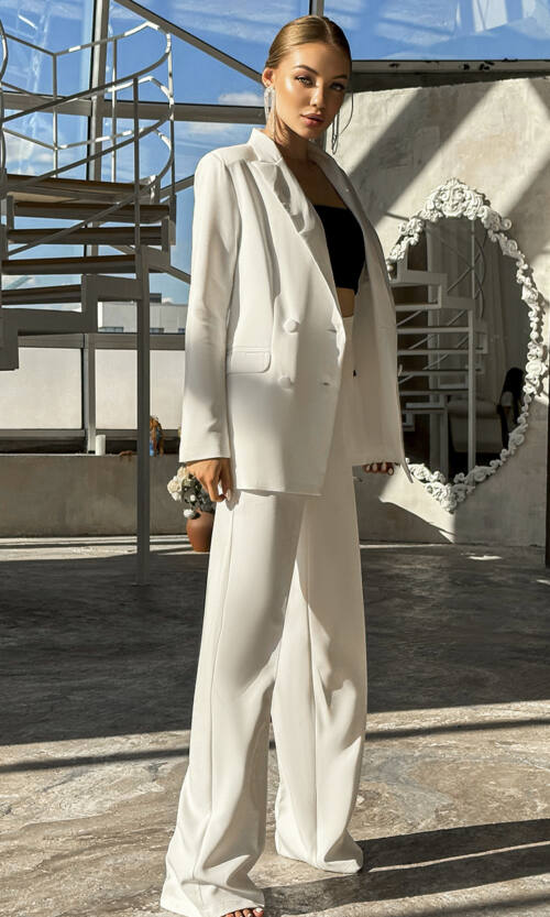 Брючний Костюм "Urban Elegance" 22057 Молочний