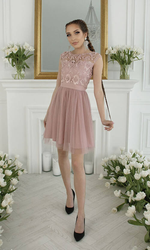 Коктейльна Сукня "Mystical Fog" 22043 Рожева