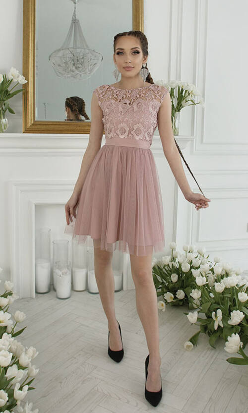 Коктейльна Сукня "Mystical Fog" 22043 Рожева