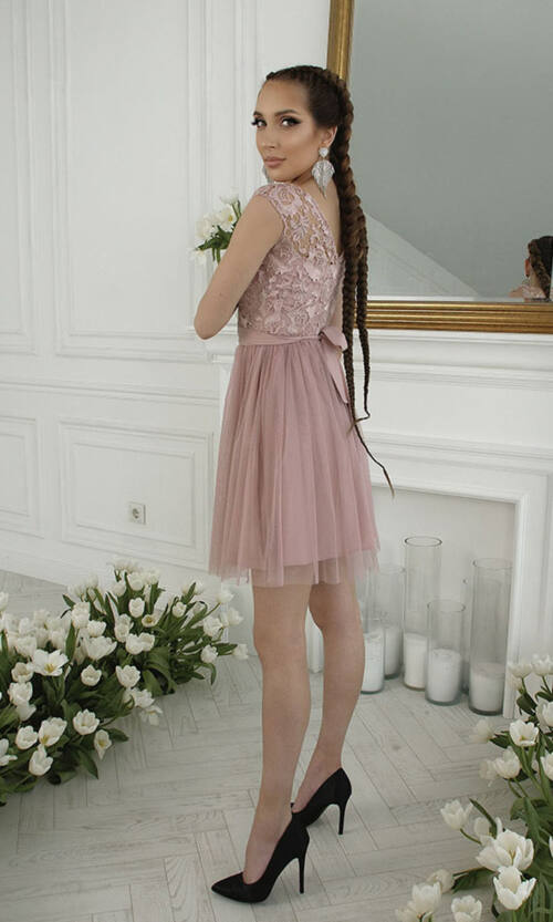 Коктейльна Сукня "Mystical Fog" 22043 Рожева