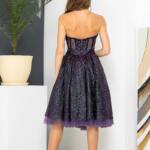 Коктейльна Сукня Корсет Гліттер 22011 Сливова